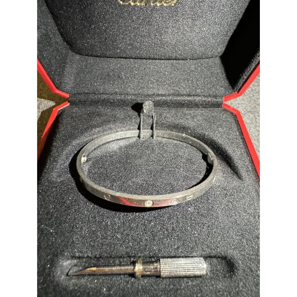 Cartier Love Bracelet 18K White Gold W/ Diamonds With Certificate & Box
